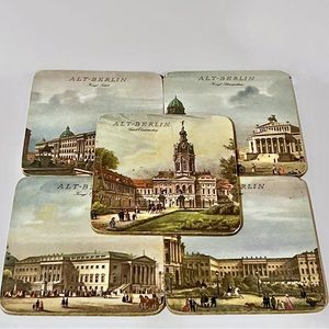 Vintage Germany Coasters, Tamat-Serie Alt-Berlin Coasters Made In West Germany